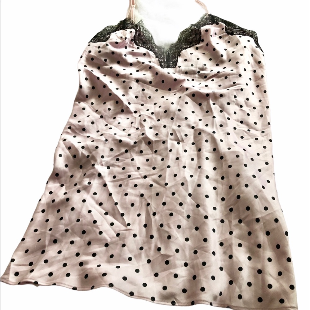 Victoria’s Secret pink polka dot chemise nightie SZ M NWT!